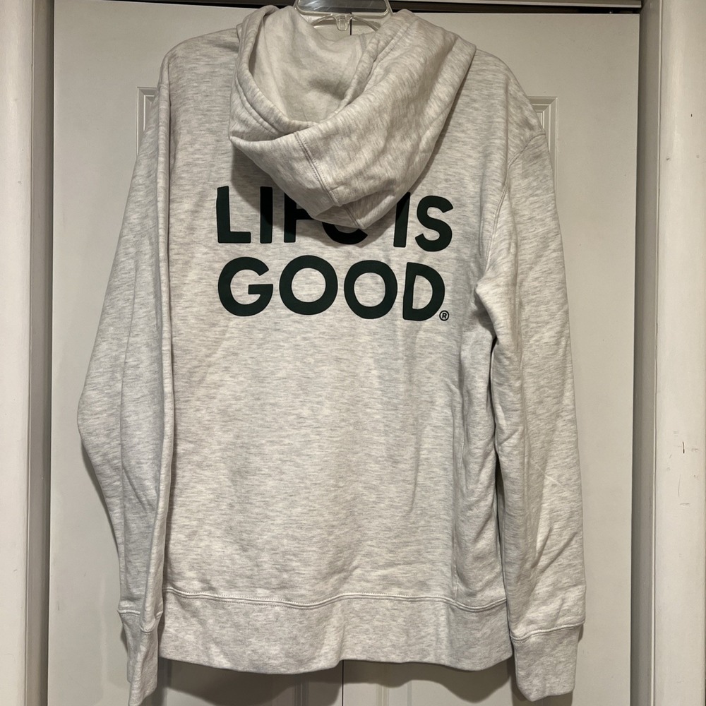 NWT-Life is Good Men's M Sweatshirt Zip Hoodie Jacket Gray Medium